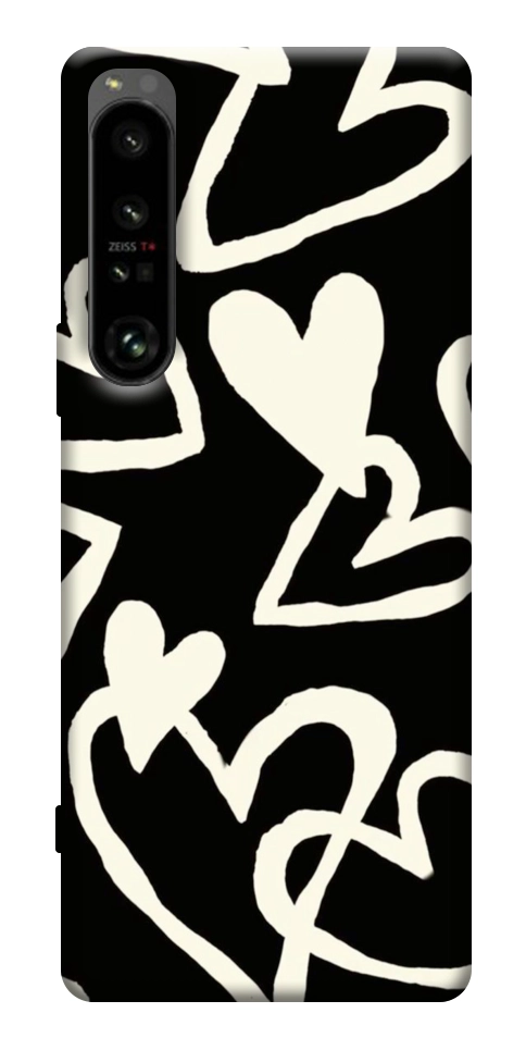 Чехол Black and white hearts для Sony Xperia 1 IV