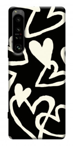 Чехол Black and white hearts для Sony Xperia 1 IV