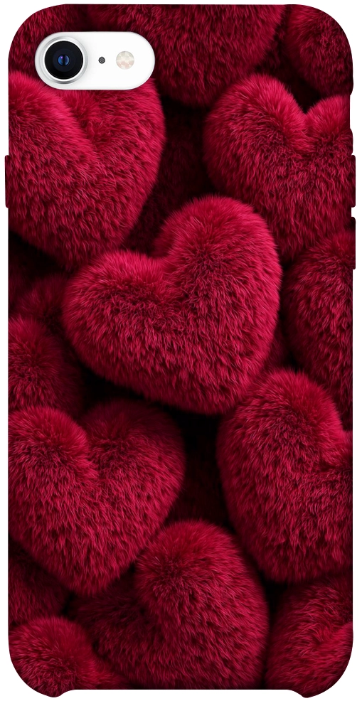 Чехол Fluffy hearts для iPhone SE (2020)