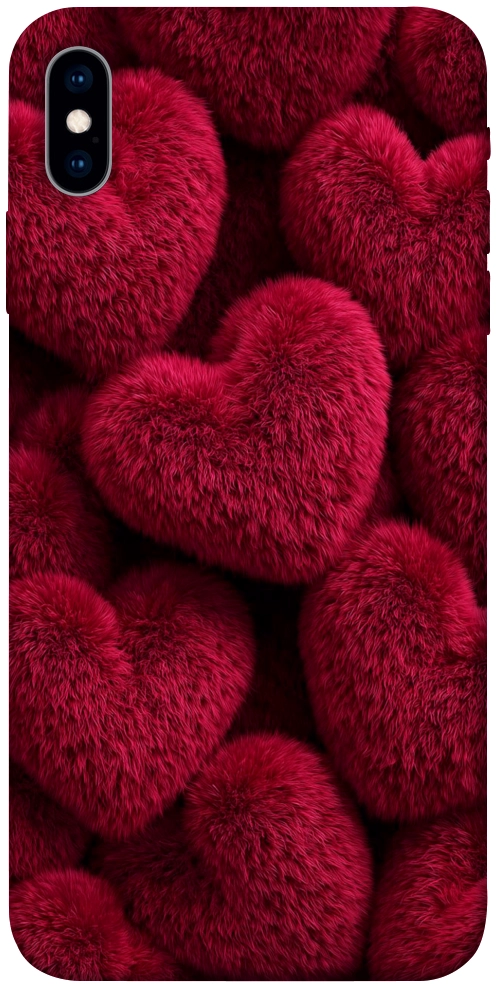 Чохол Fluffy hearts для iPhone X