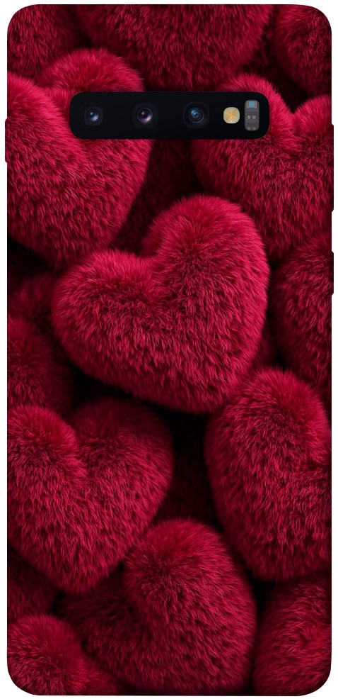 Чехол Fluffy hearts для Galaxy S10 Plus (2019)
