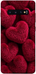 Чехол Fluffy hearts для Galaxy S10 Plus (2019)