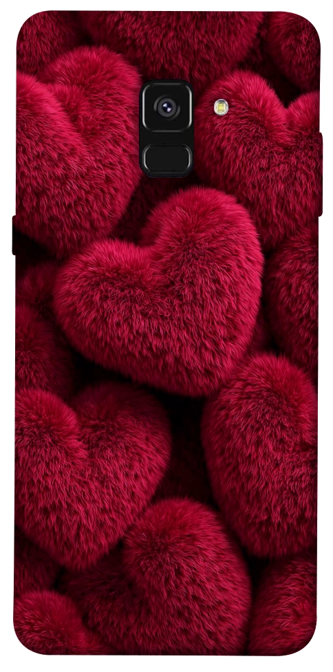 Чехол Fluffy hearts для Galaxy A8 (2018)