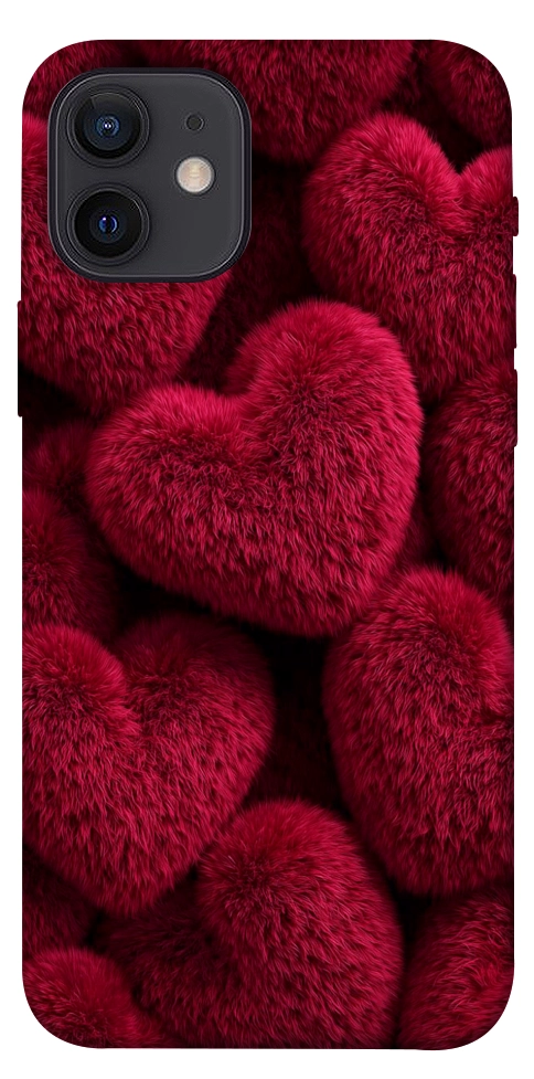 Чохол Fluffy hearts для iPhone 12