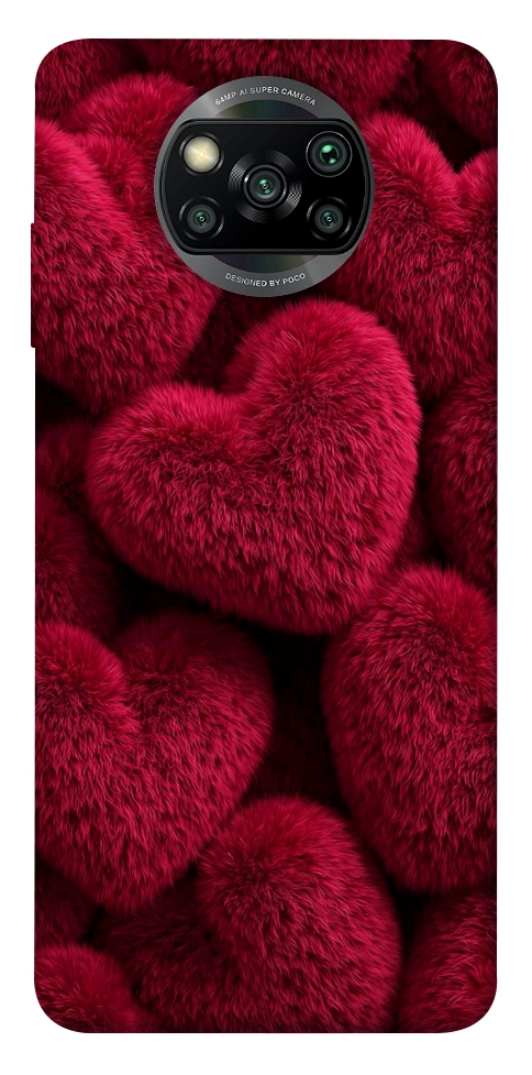 Чехол Fluffy hearts для Xiaomi Poco X3 NFC