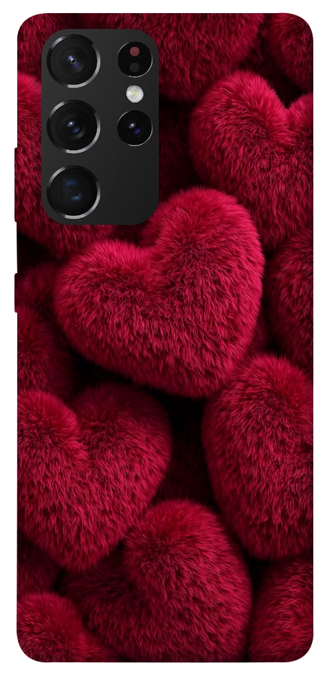 Чехол Fluffy hearts для Galaxy S21 Ultra