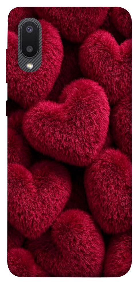Чохол Fluffy hearts для Galaxy A02