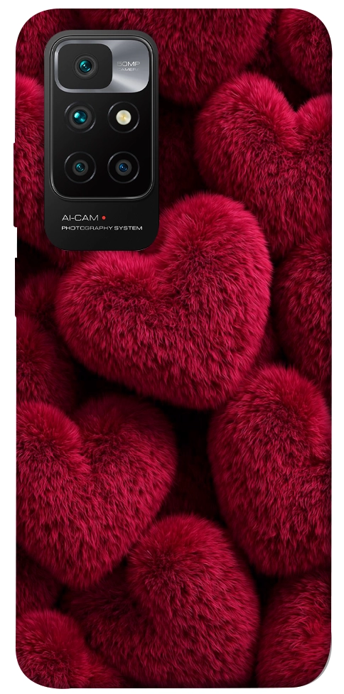 Чехол Fluffy hearts для Xiaomi Redmi 10