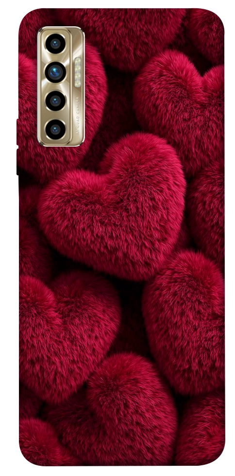 Чехол Fluffy hearts для TECNO Camon 17P