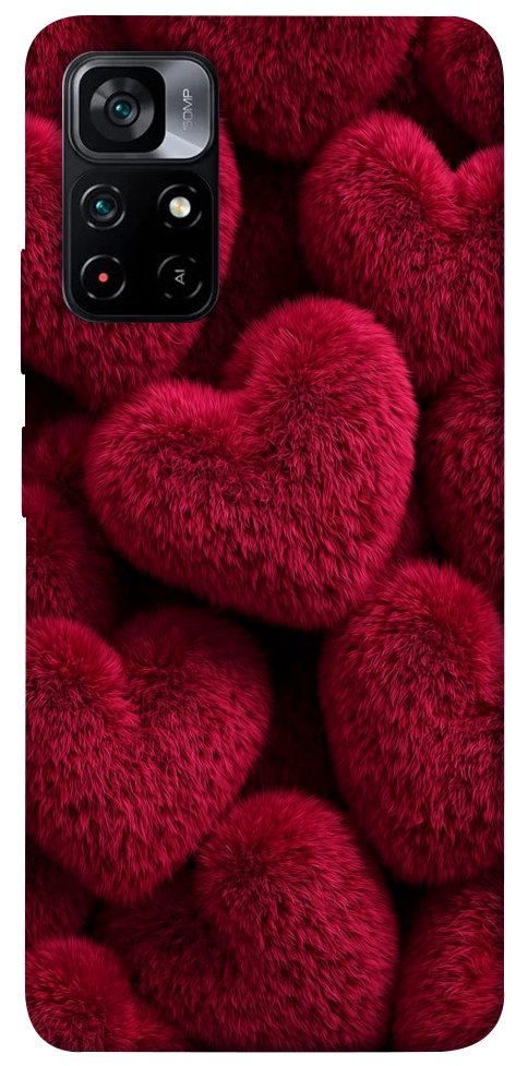 Чехол Fluffy hearts для Xiaomi Poco M4 Pro 5G