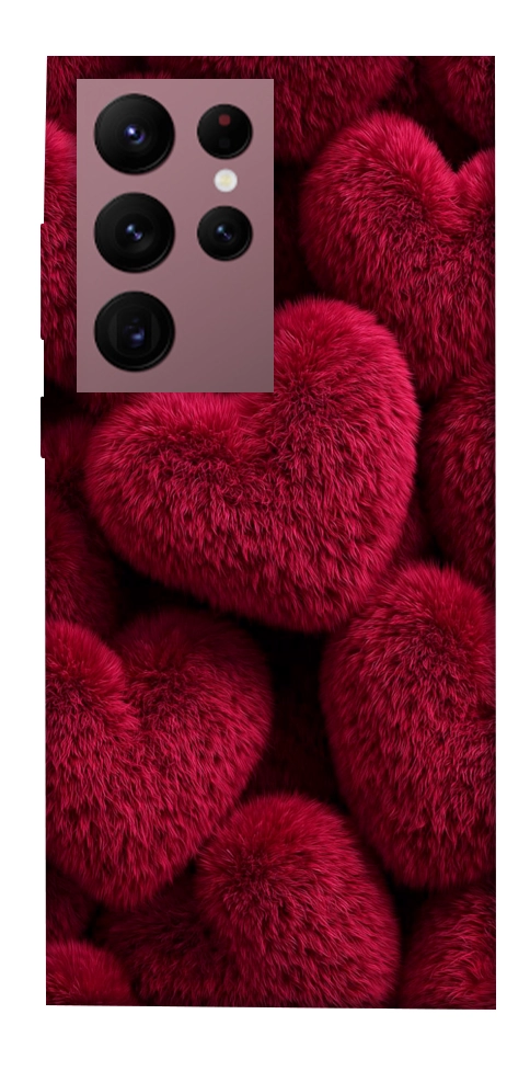 Чехол Fluffy hearts для Galaxy S22 Ultra