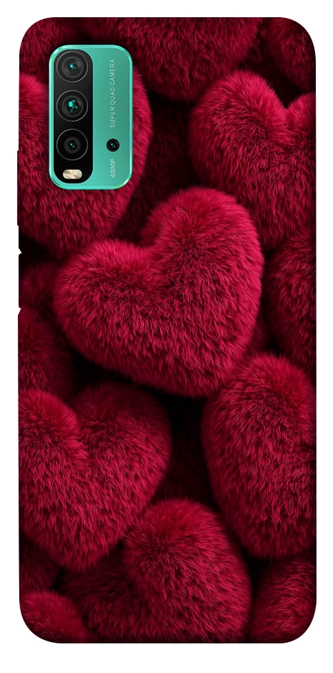 Чехол Fluffy hearts для Xiaomi Redmi Note 9 4G