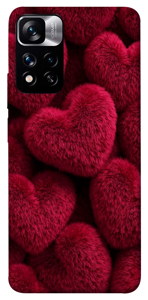 Чехол Fluffy hearts для Xiaomi Redmi Note 11 5G
