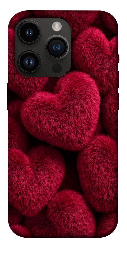 Чохол Fluffy hearts для iPhone 14 Pro