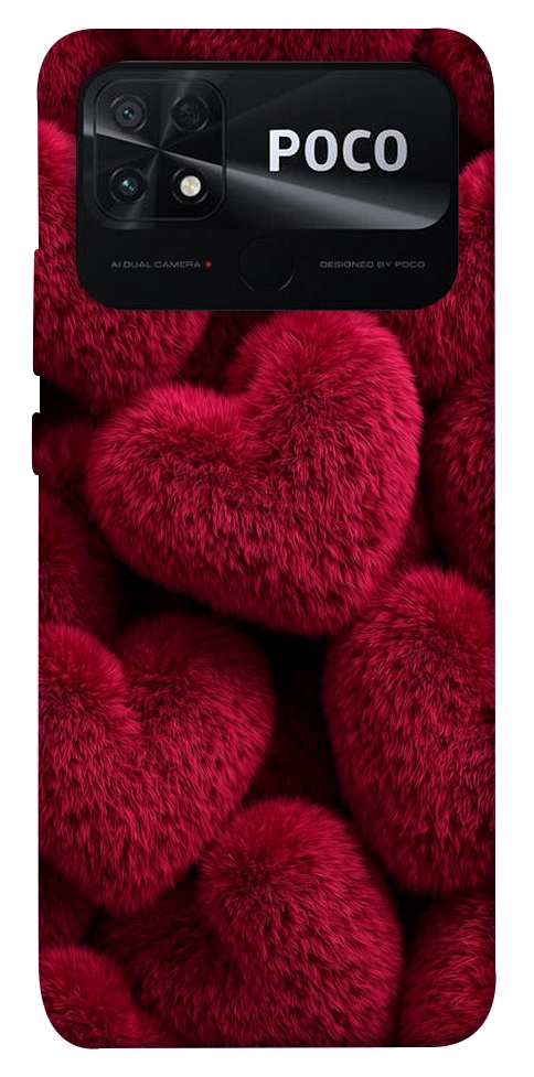 Чехол Fluffy hearts для Xiaomi Poco C40