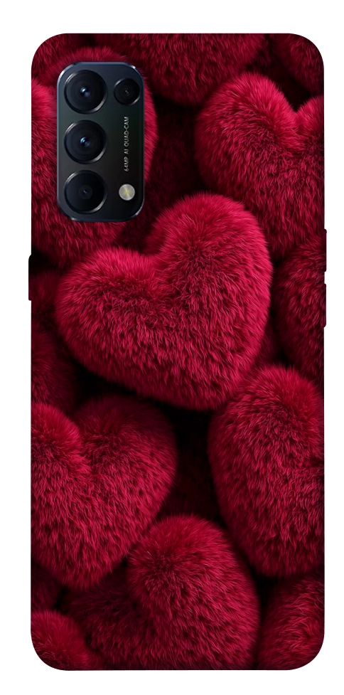 Чехол Fluffy hearts для Oppo Reno 5 4G