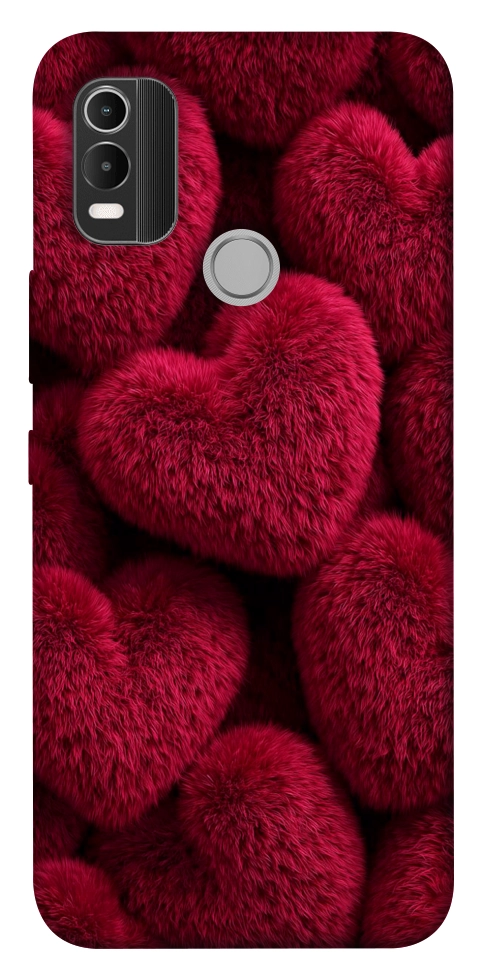 Чехол Fluffy hearts для Nokia C21 Plus