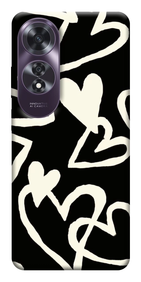 Чехол Black and white hearts для Oppo A60 4G
