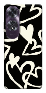Чехол Black and white hearts для Oppo A60 4G