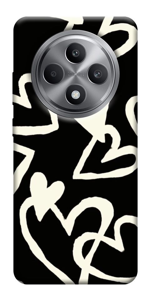 Чехол Black and white hearts для Oppo Reno 12 F 4G