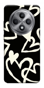 Чохол Black and white hearts для Oppo Reno 12 F 4G