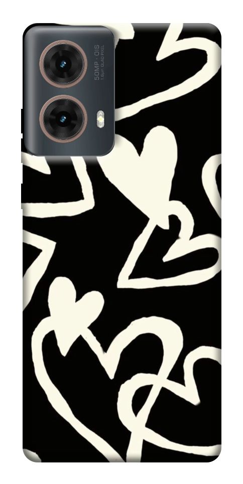 Чехол Black and white hearts для Motorola Moto G85