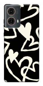 Чехол Black and white hearts для Motorola Moto G85