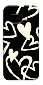 Чехол Black and white hearts для Google Pixel 9a