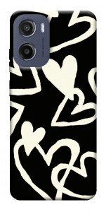 Чохол Black and white hearts для Motorola Moto E15
