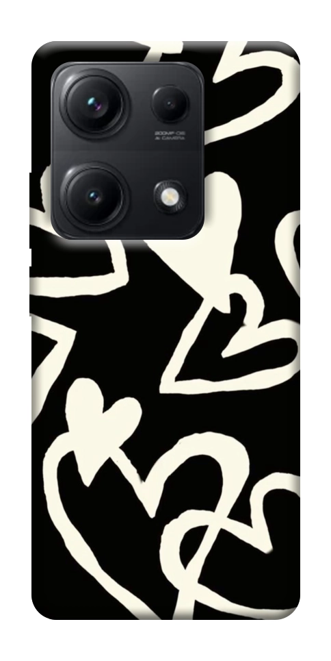 Чехол Black and white hearts для Xiaomi Redmi Note 14S
