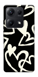 Чохол Black and white hearts для Xiaomi Redmi Note 14S