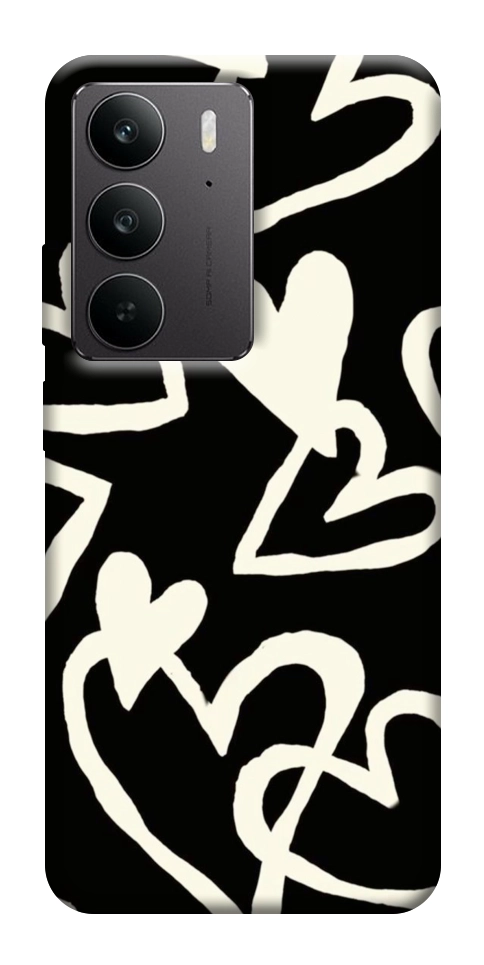Чехол Black and white hearts для Realme C75