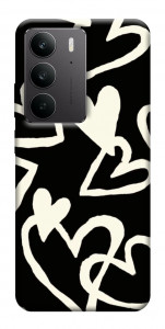 Чохол Black and white hearts для Realme C75