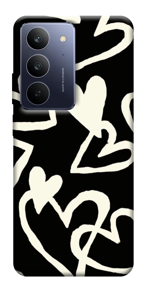 Чехол Black and white hearts для Realme C75x