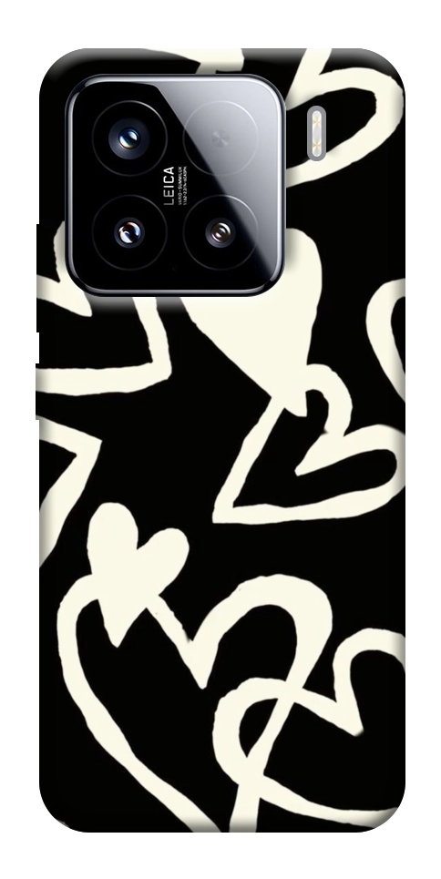 Чехол Black and white hearts для Xiaomi 15