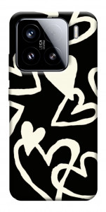 Чехол Black and white hearts для Xiaomi 15