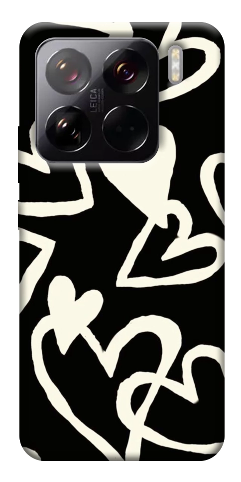 Чохол Black and white hearts для Xiaomi 15 Pro
