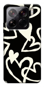 Чохол Black and white hearts для Xiaomi 15 Pro