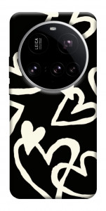Чохол Black and white hearts для Xiaomi 15 Ultra