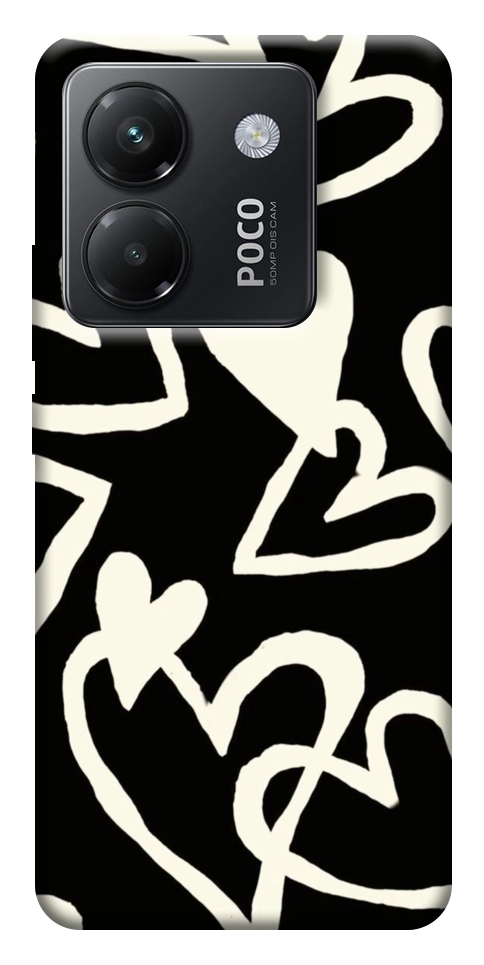 Чехол Black and white hearts для Xiaomi Poco M7 Pro 5G