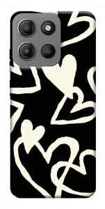Чехол Black and white hearts для Motorola Moto G15 4G