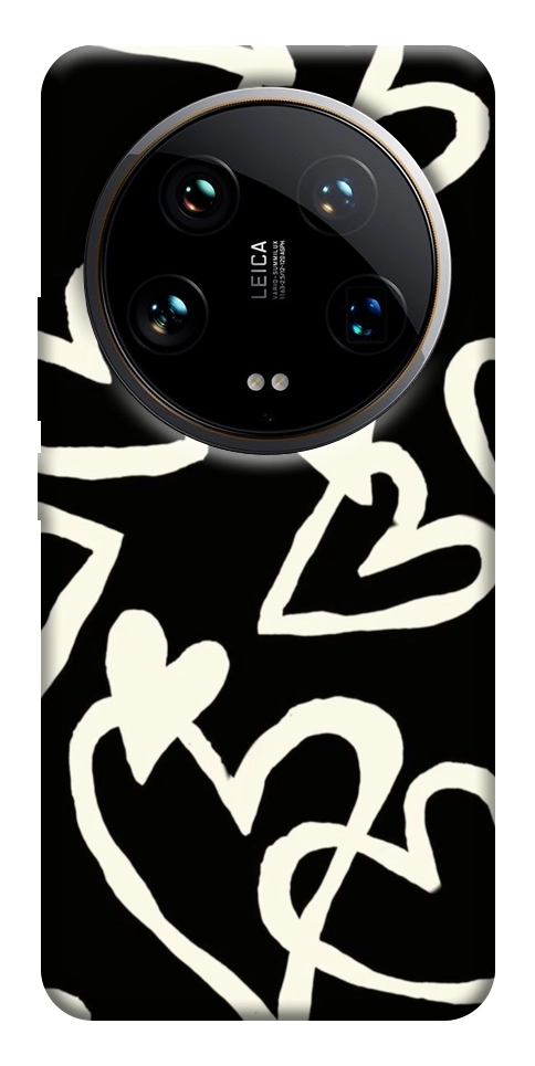 Чехол Black and white hearts для Xiaomi 14 Ultra