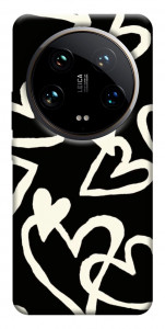 Чохол Black and white hearts для Xiaomi 14 Ultra