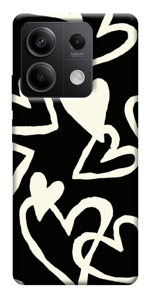 Чехол Black and white hearts для Xiaomi Redmi Note 13 5G
