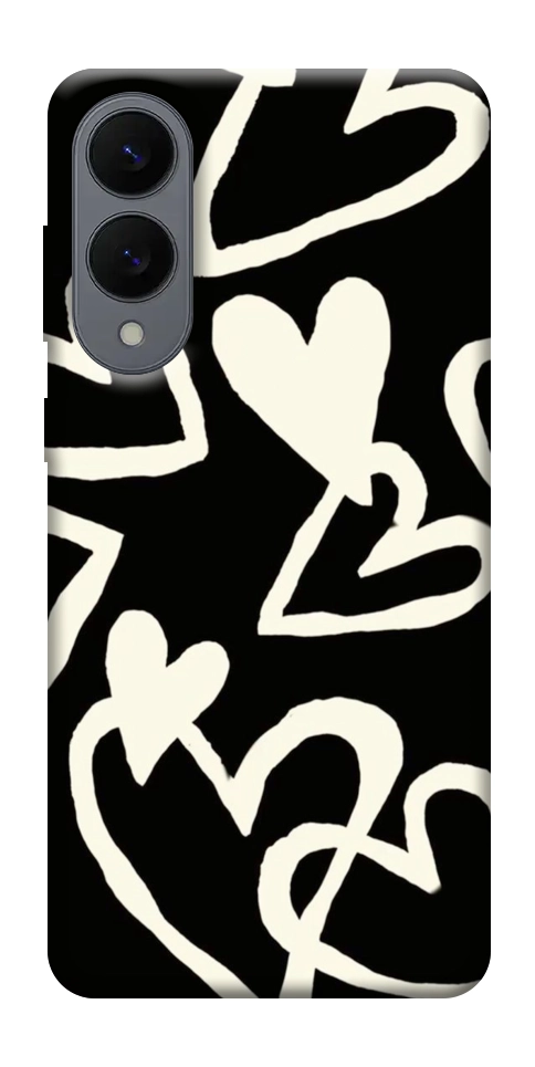 Чохол Black and white hearts для Galaxy S25 Edge