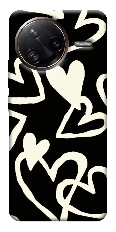 Чехол Black and white hearts для Xiaomi Poco F7 Ultra