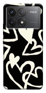 Чохол Black and white hearts для Xiaomi Poco F6 Pro