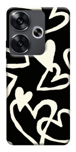 Чохол Black and white hearts для Xiaomi Poco F6