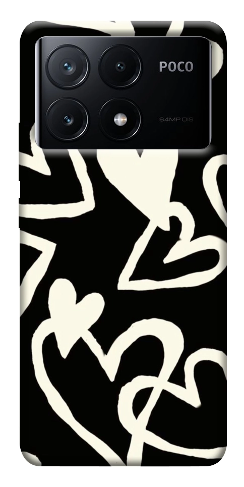 Чехол Black and white hearts для Xiaomi Poco X6 Pro