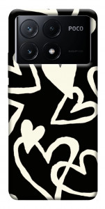 Чохол Black and white hearts для Xiaomi Poco X6 Pro